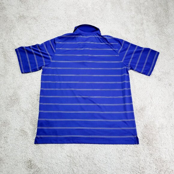 Antigua Tampa Bay Lightning Polo Shirt Men L Blue Striped Golf Performance - Picture 2 of 8